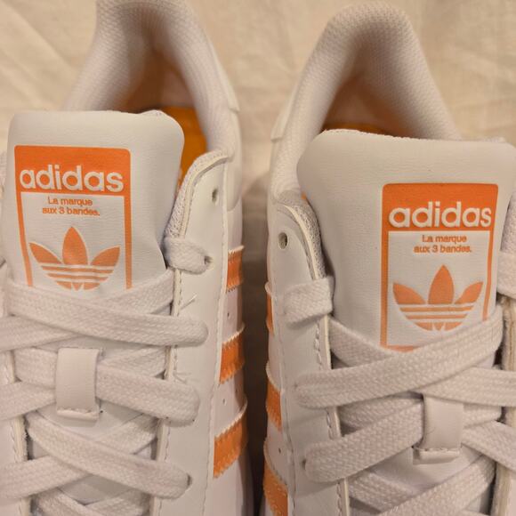 Adidas Superstar Size 6 Shell Toe Retro White Orange Crush HP5404 EUC - Picture 8 of 11